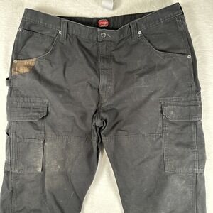 Wrangler Riggs Workwear Pants Mens 40x30 BlackCargo Double Knee Utility Heavy